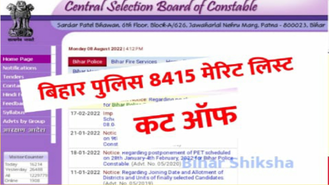 Bihar Police 8415 Merit List Kab Aayega