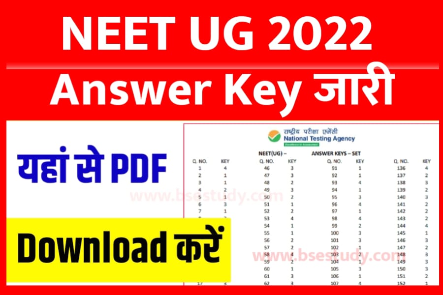 NEET UG Official Answer Key 2022