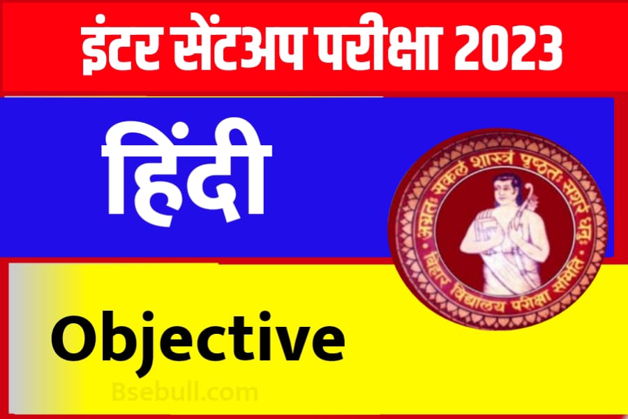 12th Sent Up Exam 2023 Hindi Objective