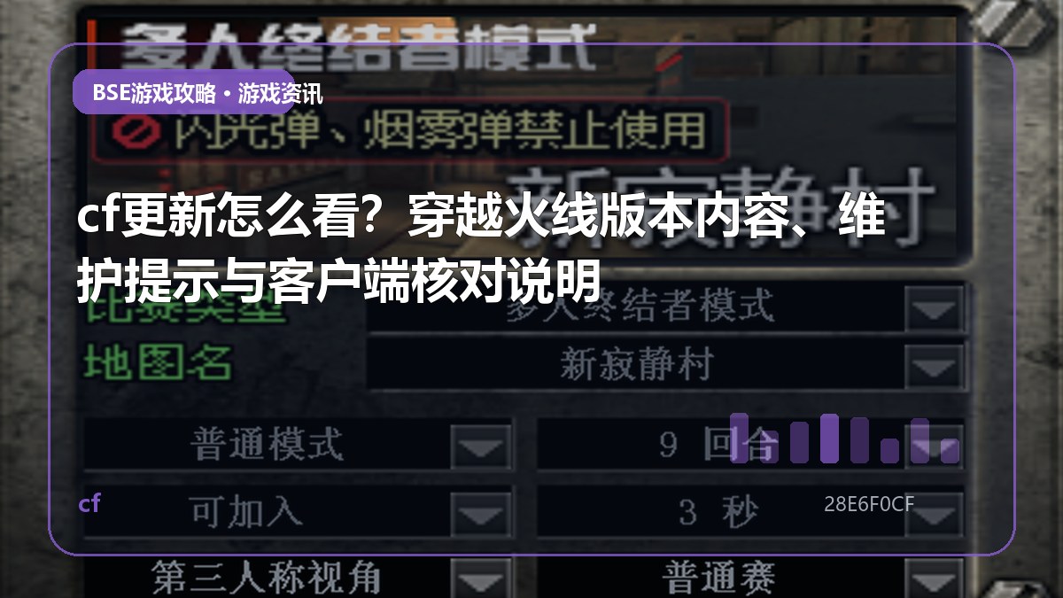 cf更新怎么看？穿越火线版本内容、维护提示与客户端核对说明